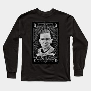 Vintage Ruth Bader Ginsburg Queen Playing Card Long Sleeve T-Shirt